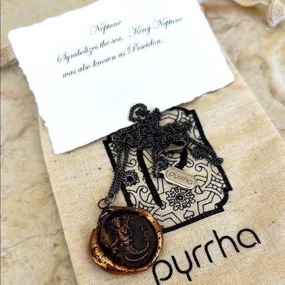 NEW Pyrrha “Neptune” Talisman Rare Retired Bronze & Sterling Silver - Picture 1 of 11